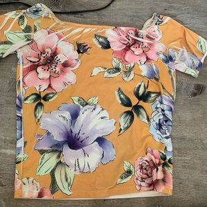 Floral top off or on the shoulder
